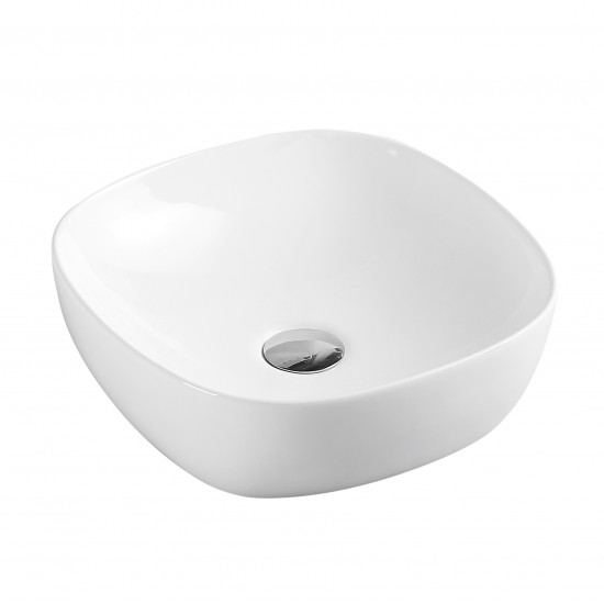 370x370x115mm Bathroom Square Above Counter White Ceramic Wash Basin